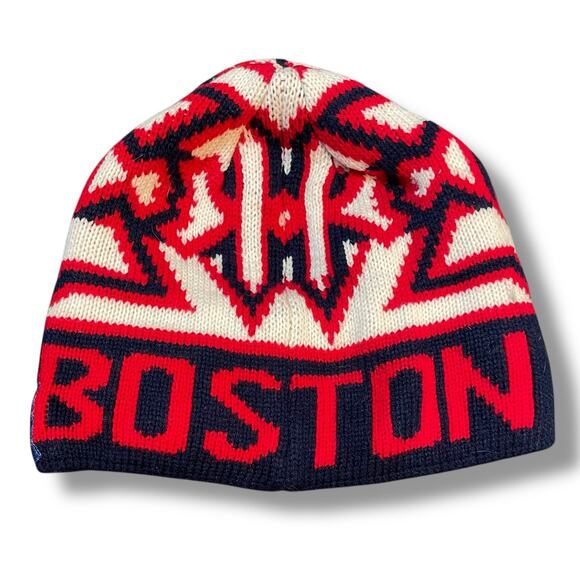 Boston Blue Beanie Hat USA Strong Skull Cap Knit MA Patriotic Toboggan Lot of 2 - Picture 2 of 10